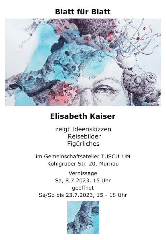Plakat zur Ausstellung der Murnauer Künstlerin Elisabeth Kaiser